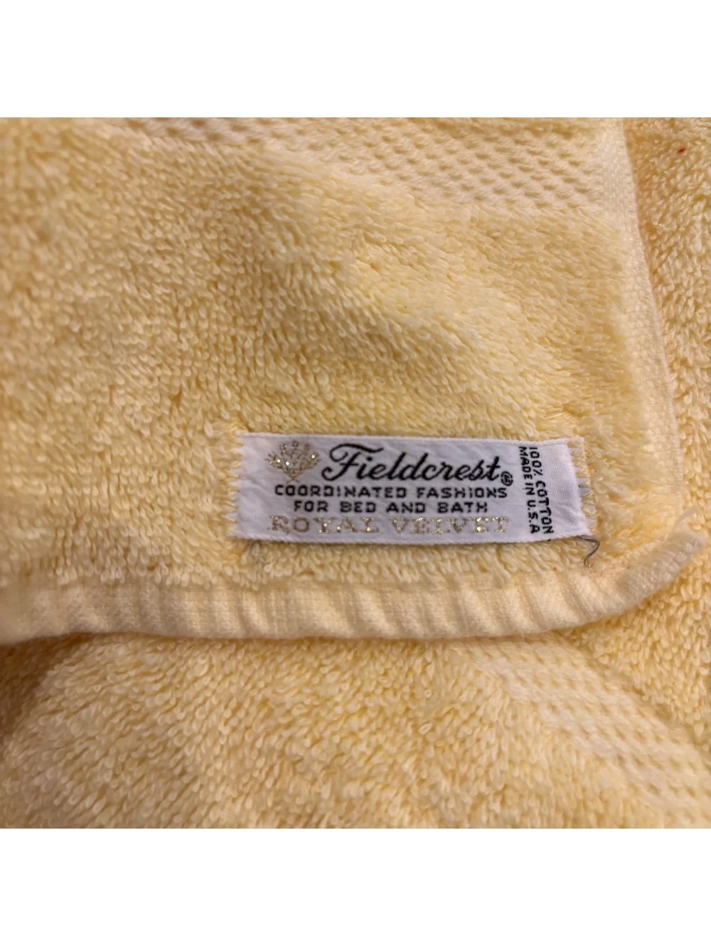 Vintage 70s Fieldcrest Hand Towels, Set of 4, Cotton Face, Made in USA
